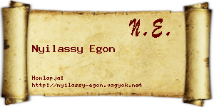Nyilassy Egon névjegykártya